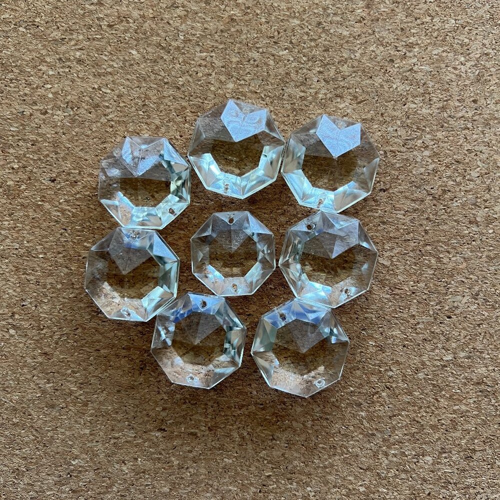 * X-Small Size Vintage Octagon Crystals/Prisms - set of 24 - $15